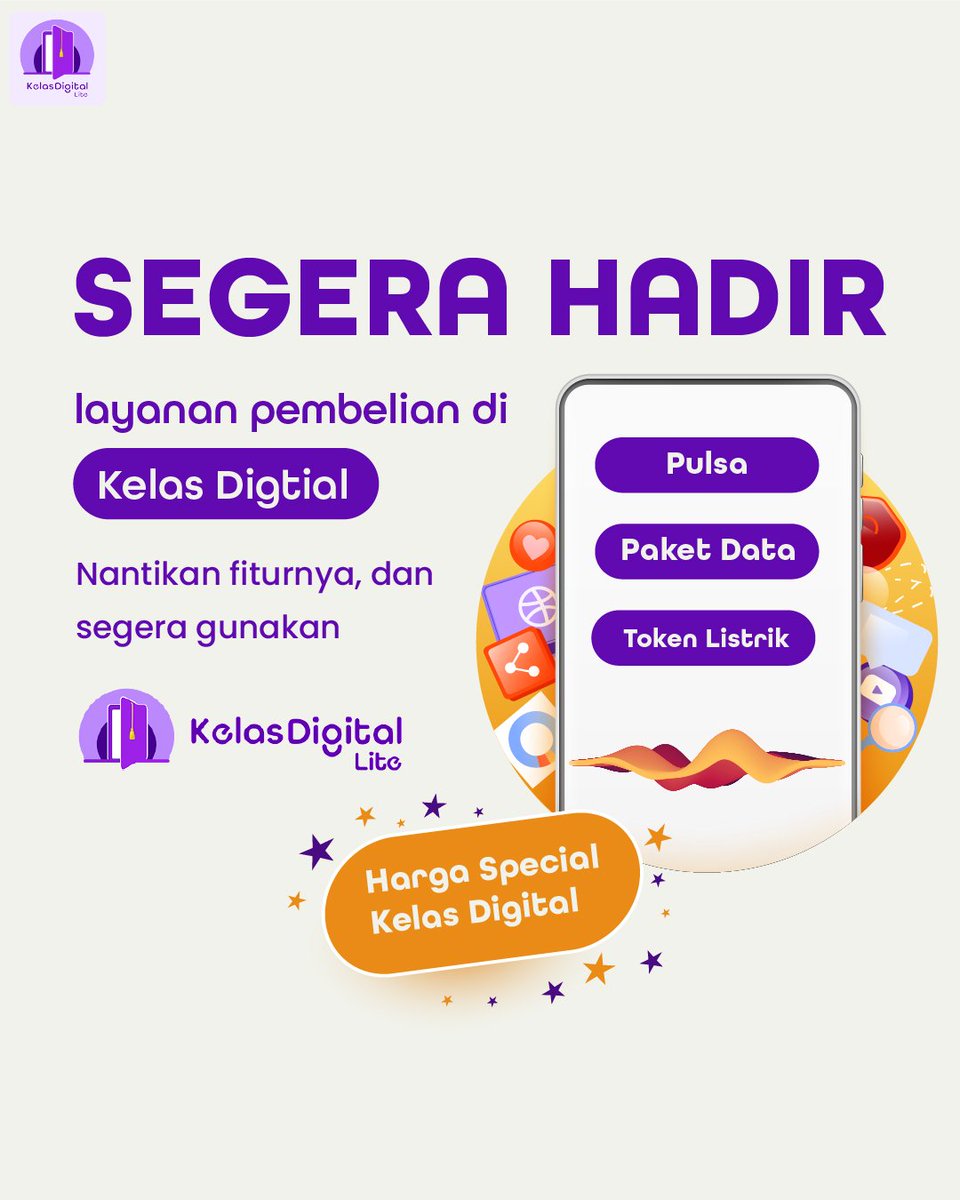 kelasdigital_id's tweet image. Pulsa, Paket Data, dan Token Listrik saat ini sudah menjadi kebutuhan primer bukan? Ada berita baik untuk kalian semua!

Akan hadir fitur pembelian pulsa, paket data, dan token listrik di Kelas Digital!

#KelasDigital #LearningSharingCollaborate #LifetimeLearning