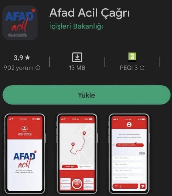 #deprem 

Tanıdıklarına, akrabasına, sevdiklerine ulaşamayanlar, Afad acil çağrı uygulaması ile kordinatlı tam konumunuzu gönderebilirsiniz.

Lütfen sakin kalın panik yapmayın