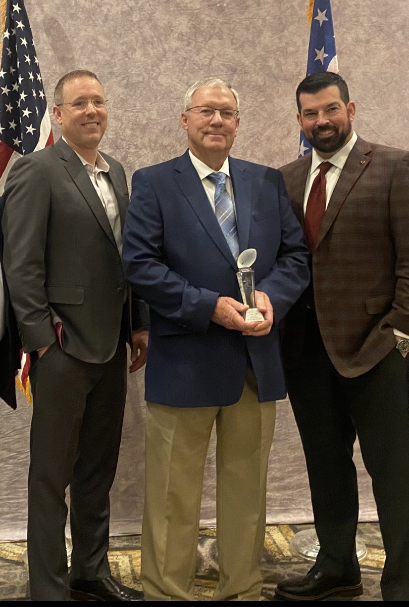 Ohio State Coach Ryan Day and Cincinnati Coach Scott Satterfield present Coach Hall with his 50th year service award! He is coming back for 51!