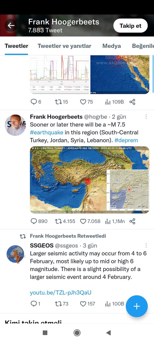 #DEPREMOLDU #deprem Adam 2 gün önce depremin olacağı yeri ve şiddetini nokta atışı olarak paylaşmış böyle birşey nasıl olabiliyor ? <a href="/Paleosismolog/">Dr. Ramazan Demirtaş</a>  <a href="/BarisSerif/">Prof. Dr. Şerif BARIŞ</a> <a href="/nacigorur/">Prof. Dr. Naci Görür</a>