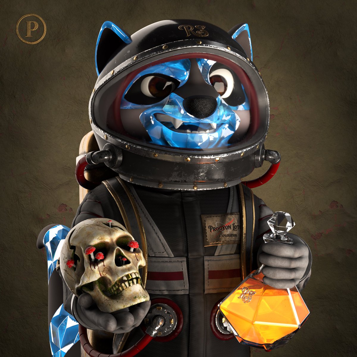 My friend Astro Raccoon of death #8464.He's by my side, going to war, anyone who sees him holding a skull will be terrified. The enemies felt death approaching. He and I went to every war.⚔️🔥⚔️

#RaccoonSyndicateLaunch