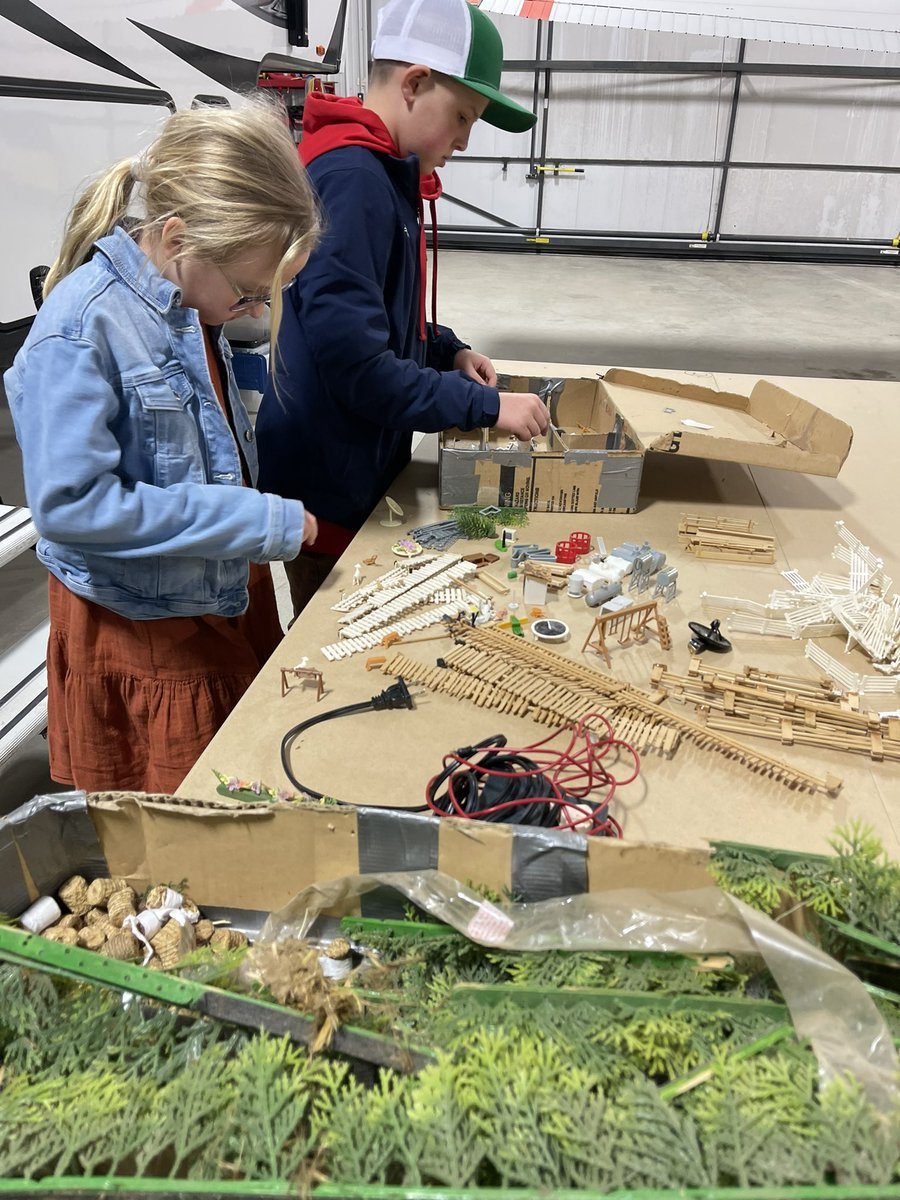 The beginning of the toy farm model we’ve been planning. Thomas’s grandpa built him a working table and <a href="/scottlamb9/">Scott Lamb</a> gave us some pretty awesome starting pieces! We have a pretty excited boy ready to get building 🚜