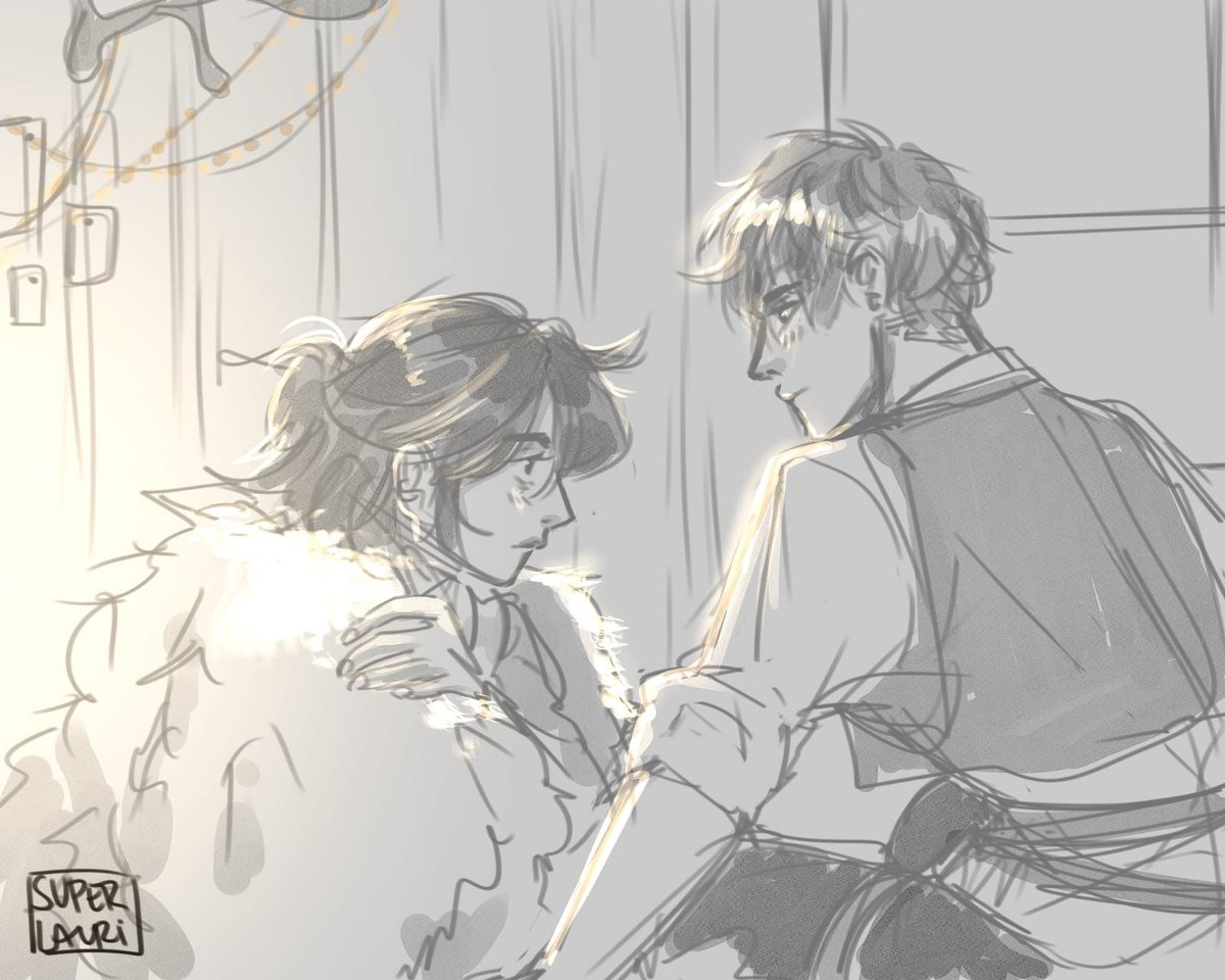 Joannesinspired's tweet photo. Ok but voy a empezar presumiendo este porque ES UN DIBUJITO DE UN ROLL QUE ESTAMOS TENIENDO RN y me da literal goosebumps😭😭 I love their messy situation bcs Arrietty no sabe mantener miradas https://t.co/CJgr6TqYDe