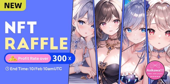 💰1U👉∞ #NFT Raffle &amp; #Giveaway 🚨
💵 Anikawa NFT with 4 Different types🚨
💎 Profit Rate over 300x🚨

⏰ End time: Feb 10th, grab your chance🔥🔥🔥
🚨Join Our NFT raffle campaign in time⬇️

👇NOW👇👇
digifinex.com/en-ww/nft/raff…