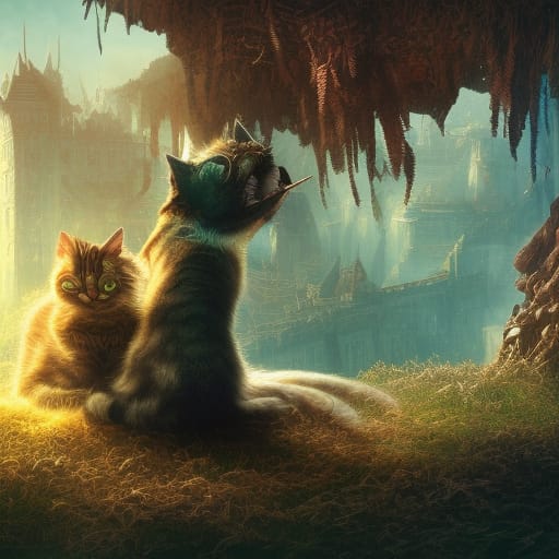 JaimesonAP's tweet photo. In the shade away from sunlight beams
Two cats take a drag and dream
 #RITENGL212

Inspirational AI image: https://t.co/zNny2v5qZ7