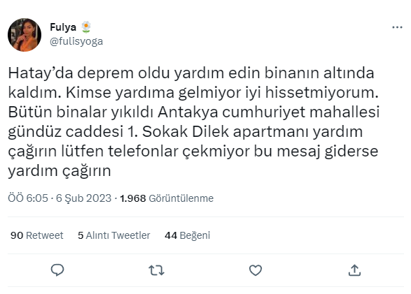 yirmiucderece's tweet photo. 📌Lütfen sesini duyurmasına yardım edelim...

@AFADHatay

#Hatay 
#deprem https://t.co/8TDJY8QK6r