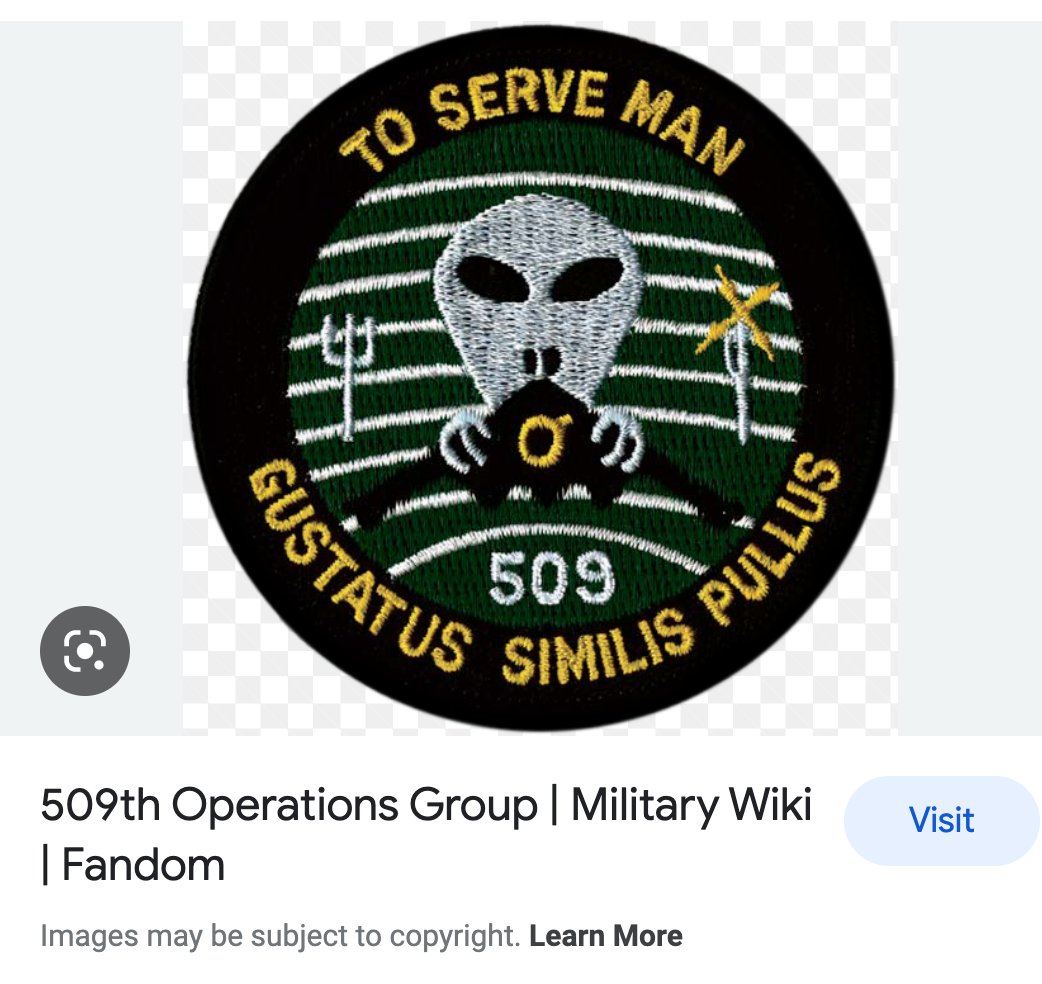 Coyotl2021's tweet photo. Roswell Army Air Force (RAAF) 509th Bomber Group.
Note the crossroads shown on the patch in the zero where, as in days of old, entities were summoned.
#OperationCrossroads #MegaTonRitual
#LucifersTechnologies by @SecretSunBlog https://t.co/UmOMYhzdLQ