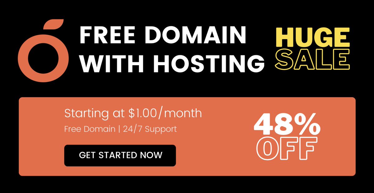 OrangeHostcom's tweet image. Save 48% with FREE domain 👉 bit.ly/orangehostsale