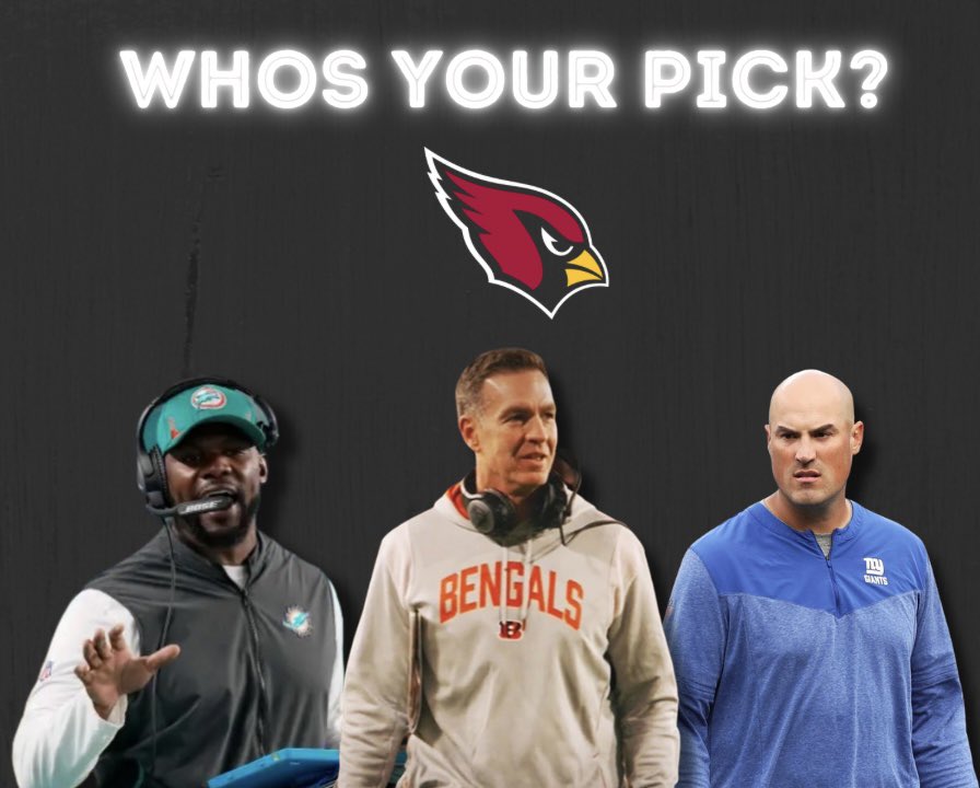 2Birds1StonePod's tweet photo. Of the 3 reported finalists, who’s your pick to become the Cardinals next head coach? Vote below https://t.co/cvemh3RNHf