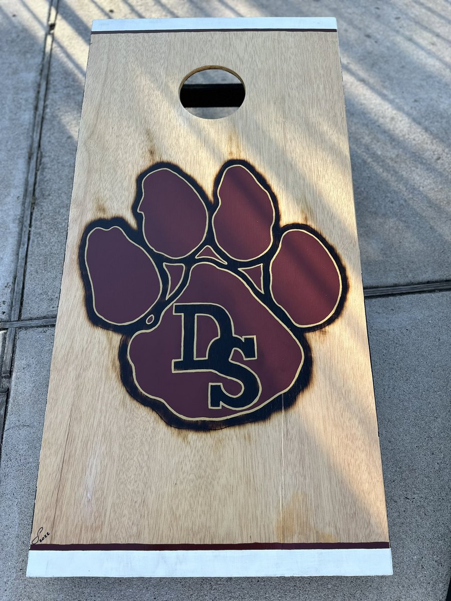 CoachG003's tweet photo. For sale in DS area: Dripping Springs Tiger Paw corn-hole set. Hand crafted and painted if interested please DM. Asking prices $275 without bean bags https://t.co/Jb3Q30eiVm