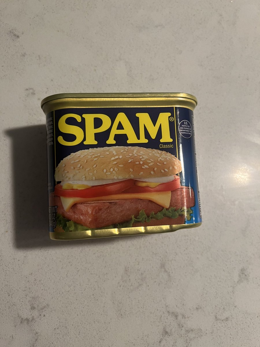 BuffaloFreddy's tweet photo. Fat snack of the night is fried @SPAMbrand!

It gets a bad wrap, prolly by people who’ve never had it but that salty greatness is underrated and delish. #Spam #Underrated #SaltyMeat #FFNation #FastSnack #FoodForThought https://t.co/eRRGJA8xjZ