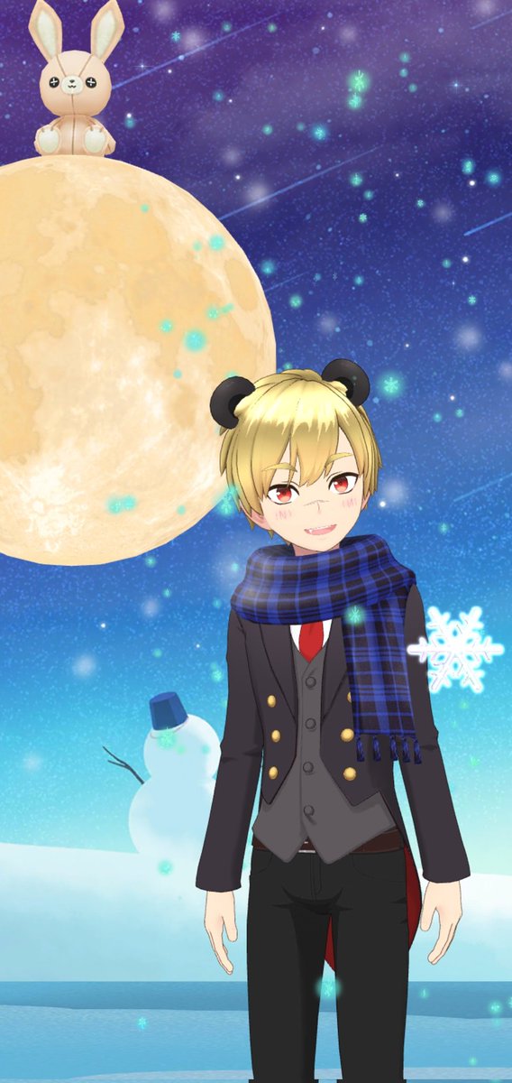 saamnation's tweet photo. It's Blue Moon today, Master! Even though you shall admire the mighty Moon, please dress thyself warmly as it is snowing outside.

#REALITYMoon #REALITY #SAAM #CookiePanda #Butler #VtubersEN #Vtuber https://t.co/tl5m6qFaXq