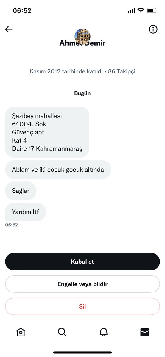 Bize gelen bir yardım talebi, 
lütfen paylaşalım…