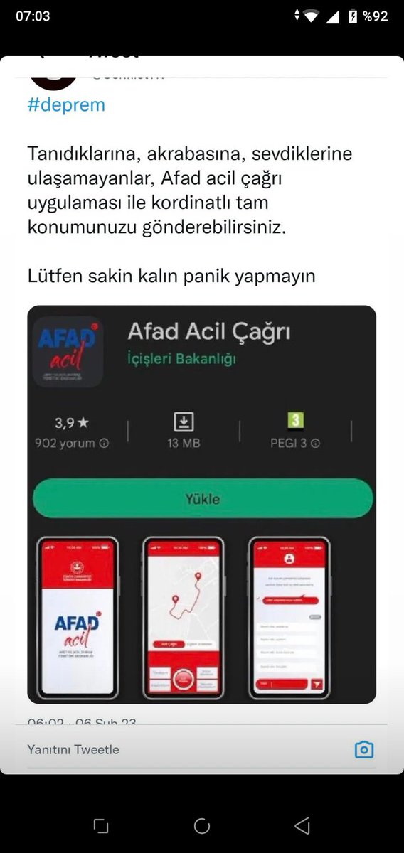 Kartal1Mrv's tweet photo. @akustktravma İndirme imkanınız varsa hemen butona basın belki koordinat düşer lütfen ,dualarımız sizinle https://t.co/7BExVflnVv