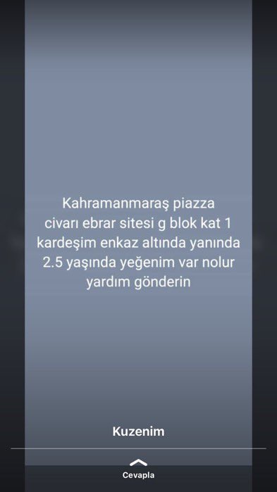 ACİL YARDIM #enkazaltındayım