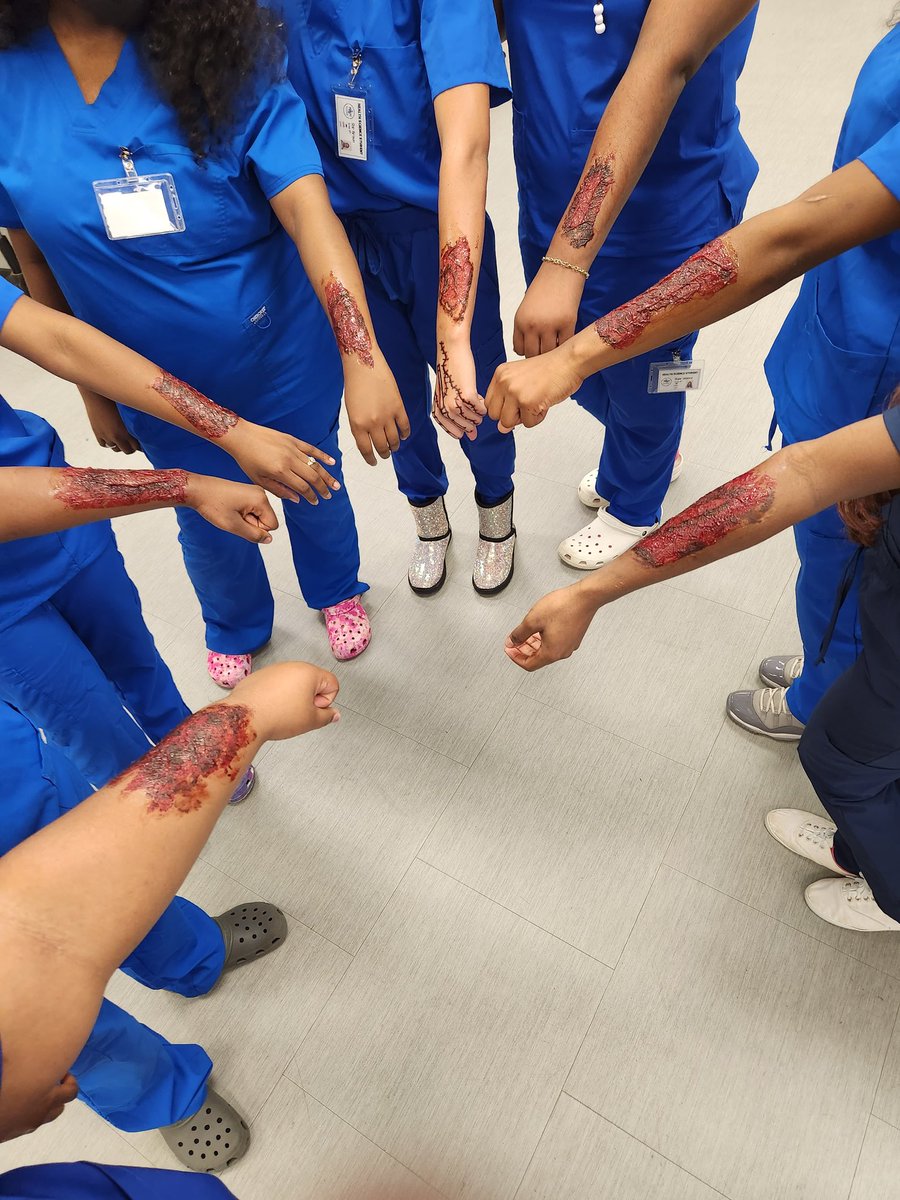 HealthMasd's tweet image. Health Science students working on an Integumentary system activity.