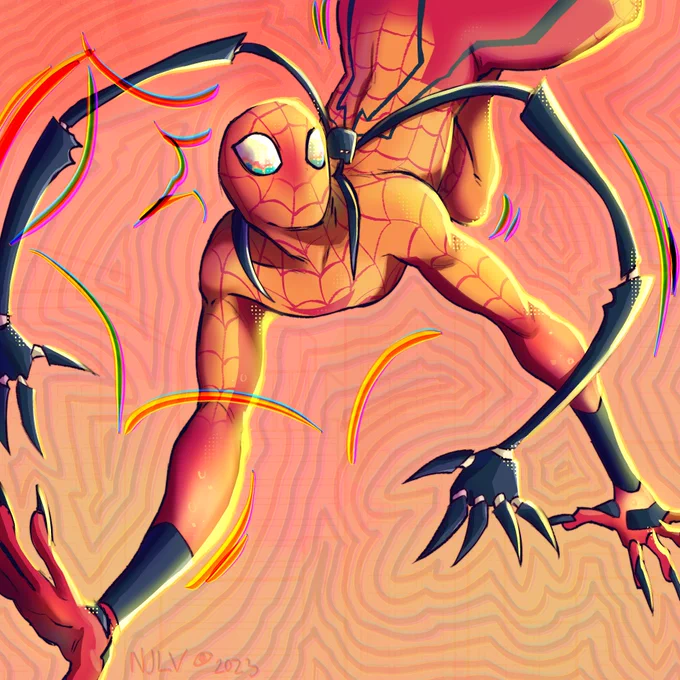 Day 30 of Original Designed Spiders! Today's design is Spider-Burst designed by @/mourning.dew on Instagram! #spidersona #spiderman #acrossthespiderverse 