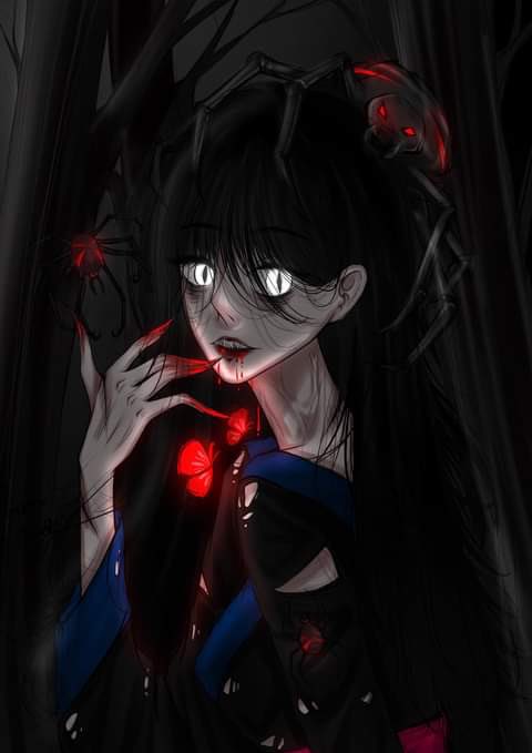 She is a new addition to my Hmong butterfly collection.  She is a ghost according to the Hmong belief that she lives in the forest and eats people who go hunting. She is scary.🕸️🕷️
#NFTartists #Haru #avax #hmong