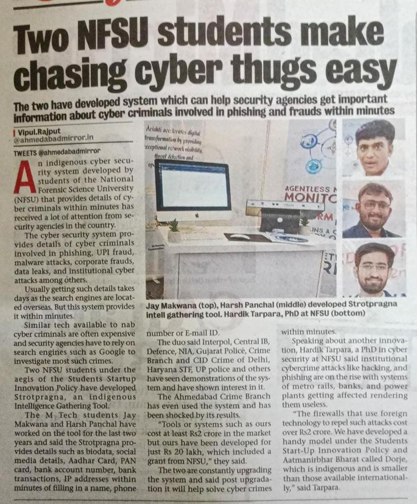 NFSU_Goa's tweet photo. NFSU Goa media extracts during 25th AIFSC and Forensic Hackathon at Gandhinagar, Gujarat.
#AIFSC #forensichackathon #nfsugoa https://t.co/fjMRsEVnmV