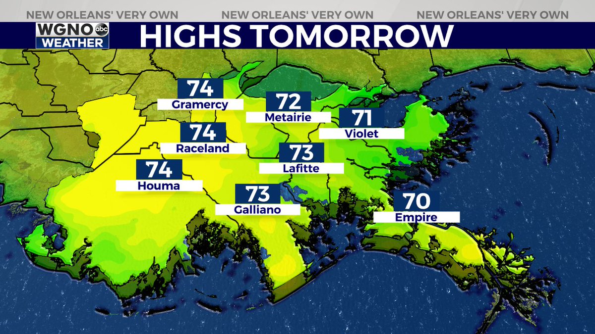 WGNOTV (ABC) New Orleans on Twitter "Above average temperatures
