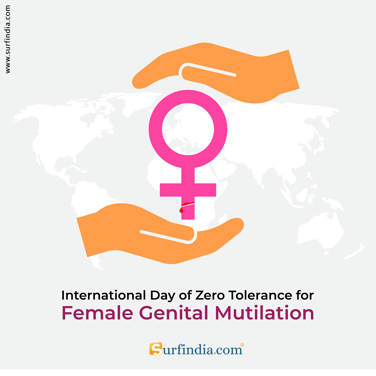 SurfIndia23's tweet photo. We strongly urges everyone to join the awareness campaign of Zero Tolerance to Female Genital Mutilation by the United Nations. FGM highlights violations against female rights to a life of freedom, dignity, and equality. #surfindia #zerotolrence #femalegenitalmutilationawareness https://t.co/7N3EVqwrgr
