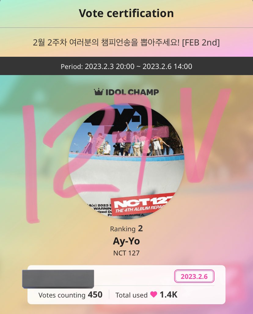 127voting's tweet photo. π’ MASS VOTING ON IDOL CHAMP FOR NCT 127 βΌοΈ
Use your chamsims and drop your voting proof/s below using #AyYoNctzensVote & #Onlyfor127!! 23 minutes left!! Let's get 1st place!! Give all your best efforts for a Show Champion trophy for 127! π₯π₯
π https://t.co/3DvkEMIslw https://t.co/uyOmQ8LHnN