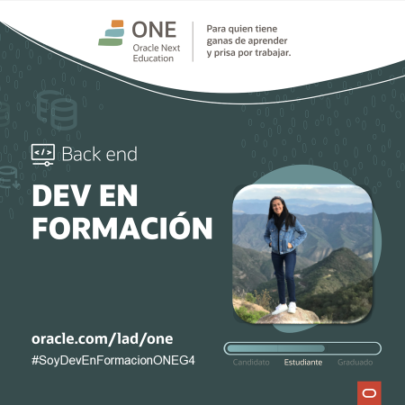 ¡Pasamos a la siguiente etapa! 💪 Listísima para continuar mi especialización en #Back_End Dev. con @Oracle y @AluraOnline #OracleNextEducation #SoyDevEnFormacionONEG4💻