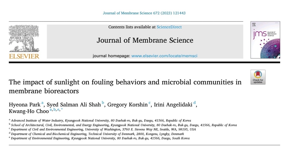 Syed Salman Ali Shah (@salmankakakhell) on Twitter photo As sunlight and membrane bioreactors are closely connected, its influence on membrane biofouling and microbial ecology is crucial. The long-term study that we conducted recently led to some interesting findings published in the <a href="/J_Membrane_Sci/">Journal of Membrane Science</a>
#MBR <a href="/IriniAngelidaki/">Irini Angelidaki</a> #KNU #phdvoice As sunlight and membrane bioreactors are closely connected, its influence on membrane biofouling and microbial ecology is crucial. The long-term study that we conducted recently led to some interesting findings published in the <a href="/J_Membrane_Sci/">Journal of Membrane Science</a>
#MBR <a href="/IriniAngelidaki/">Irini Angelidaki</a> #KNU #phdvoice