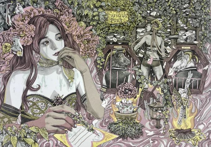 「Curious POST」280×400mm lithograph ed.26 3月の個展で展示します。#版画 