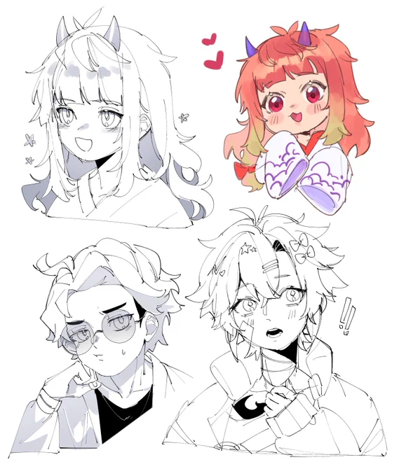 sum more practice ft my friends' OCs! 