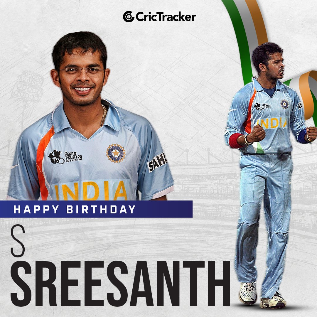 Cricketracker's tweet image. Here&apos;s wishing a very happy 40th birthday to the former Indian speedster, S. Sreesanth 🎂🎂

#SSreesanth #CricTracker #BCCI