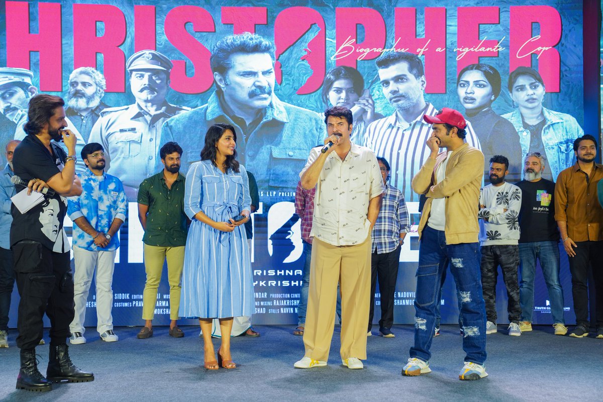 Glimpse from the promotion of #Christopher at Lulu Mall, Kochi.

#Mammootty #AishwaryaLekshmi #ShineTomChacko #DileeshPothan 
#ChristopherOnFeb9 
#ChristopherMovie