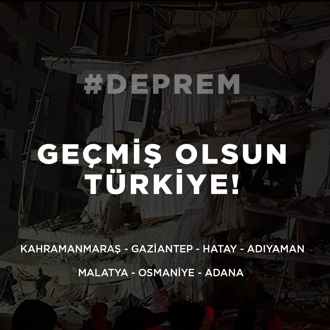 #deprem #Kahramanmaras 
Kahramanmaraş’ta meydana gelen ve ülkemizin pek çok yerinde hissedilen depremden etkilenen tüm vatandaşlarımıza geçmiş olsun dileklerimizi iletiyoruz.