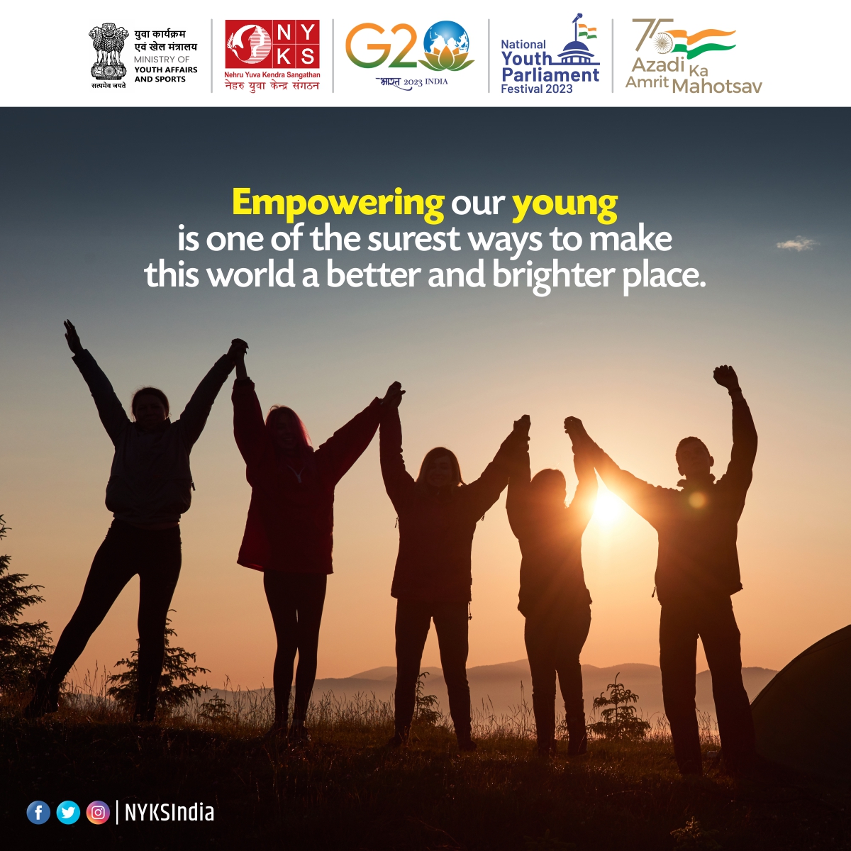 MYBharatHQ's tweet photo. Quote of the day!

"The best way to make this world a better, brighter place is to empower our youth, and this is one of the surest ways to accomplish that goal."

#quote #quotesoftheday #Motivation #MotivationMonday #Youth https://t.co/WsqEGdAhTB