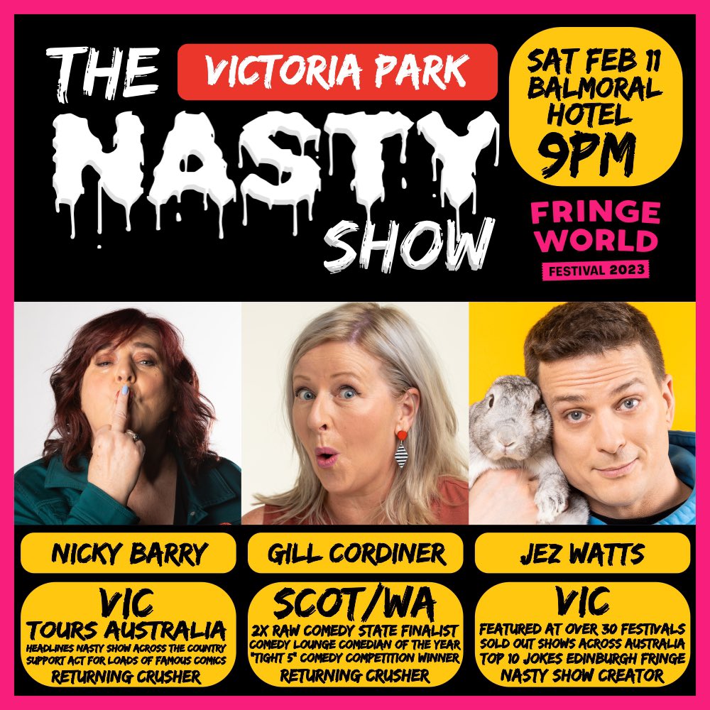 Hello Perth Fringe is going very well this show will be fun someone repost to Mastadon