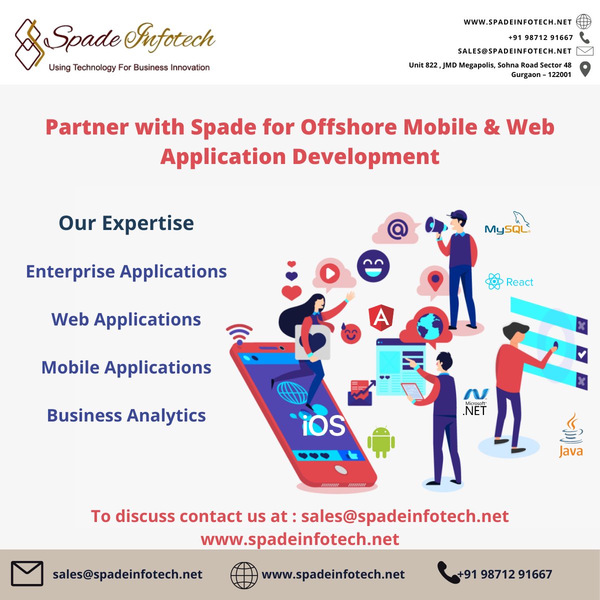 Connect with Spade Infotech for Offshore Software development. We have software development expertise in various Analytics, Web &amp; Mobile based technologies. #customdevelopment #softwaredevelopment #outsourcingcompany #offshoredevelopment #outsource #webdevelopment