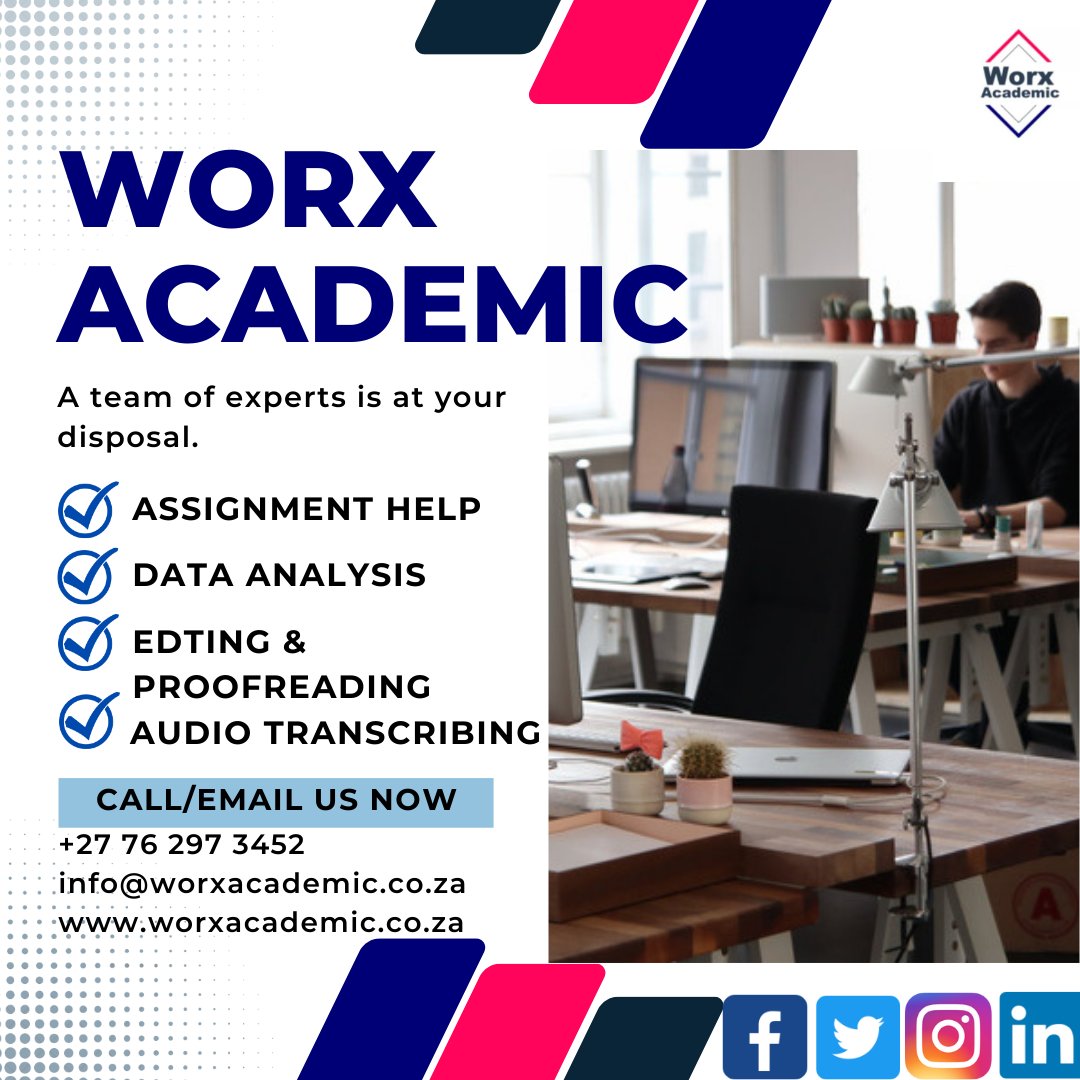 worxacademic's tweet photo. CONTACT US
☎️ +27 76 297 3452 
📧 info@worxacademic.co.za 
🌐 https://t.co/pLBzhYuom8 

#assignmenthelp #Thesis #Dissertation https://t.co/334dKRbPR7
