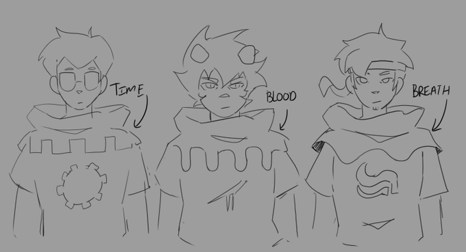 big fan of the idea that godtier outfits are affected by your aspect more than just changing the color palette. just little details, here's some knights for example. 