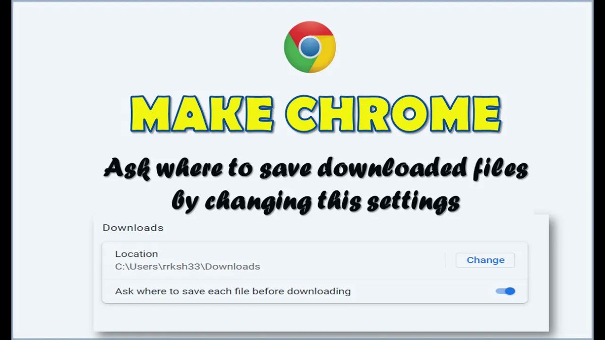 GuideTopics's tweet image. youtu.be/PUtWwHcSoqM
If you’d rather choose where to put files, hit this toggle in Chrome’s settings.
To turn this feature...