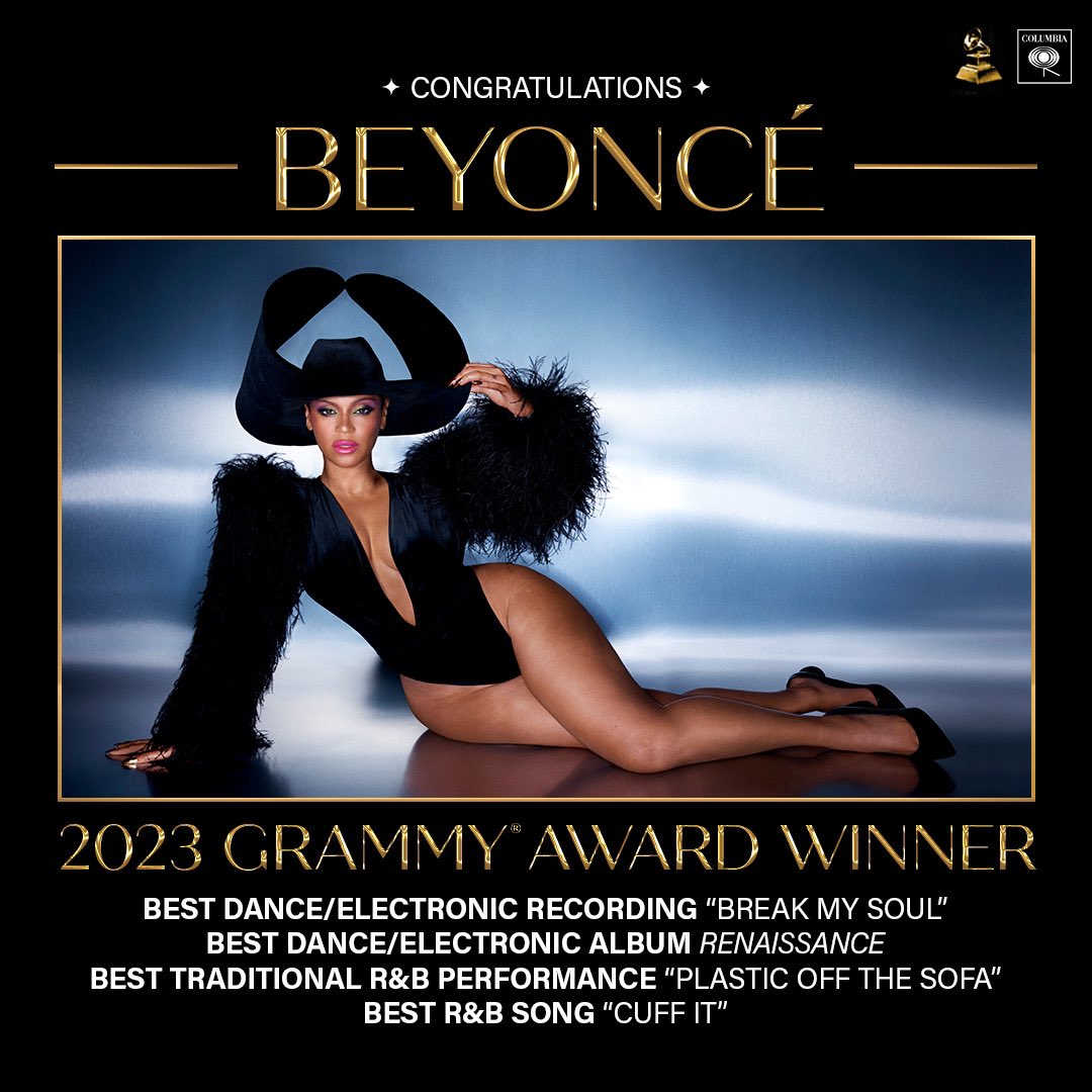 Congratulations <a href="/Beyonce/">BEYONCÉ</a> #GRAMMYS