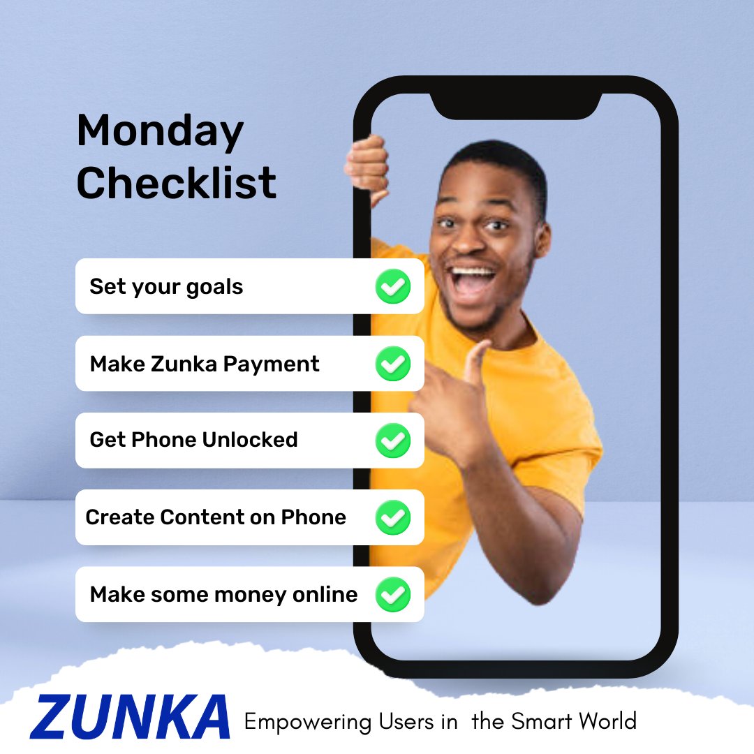 ZunkaApp's tweet image. "Stay connected, stay creative &amp;amp; make money with Zunka! Don't let missing payments stand in the way of earning from your content. Keep your phone in your hands by making your weekly payments on time. Keep sharing and earning with the power of your phone! #Zunka #StayConnected"