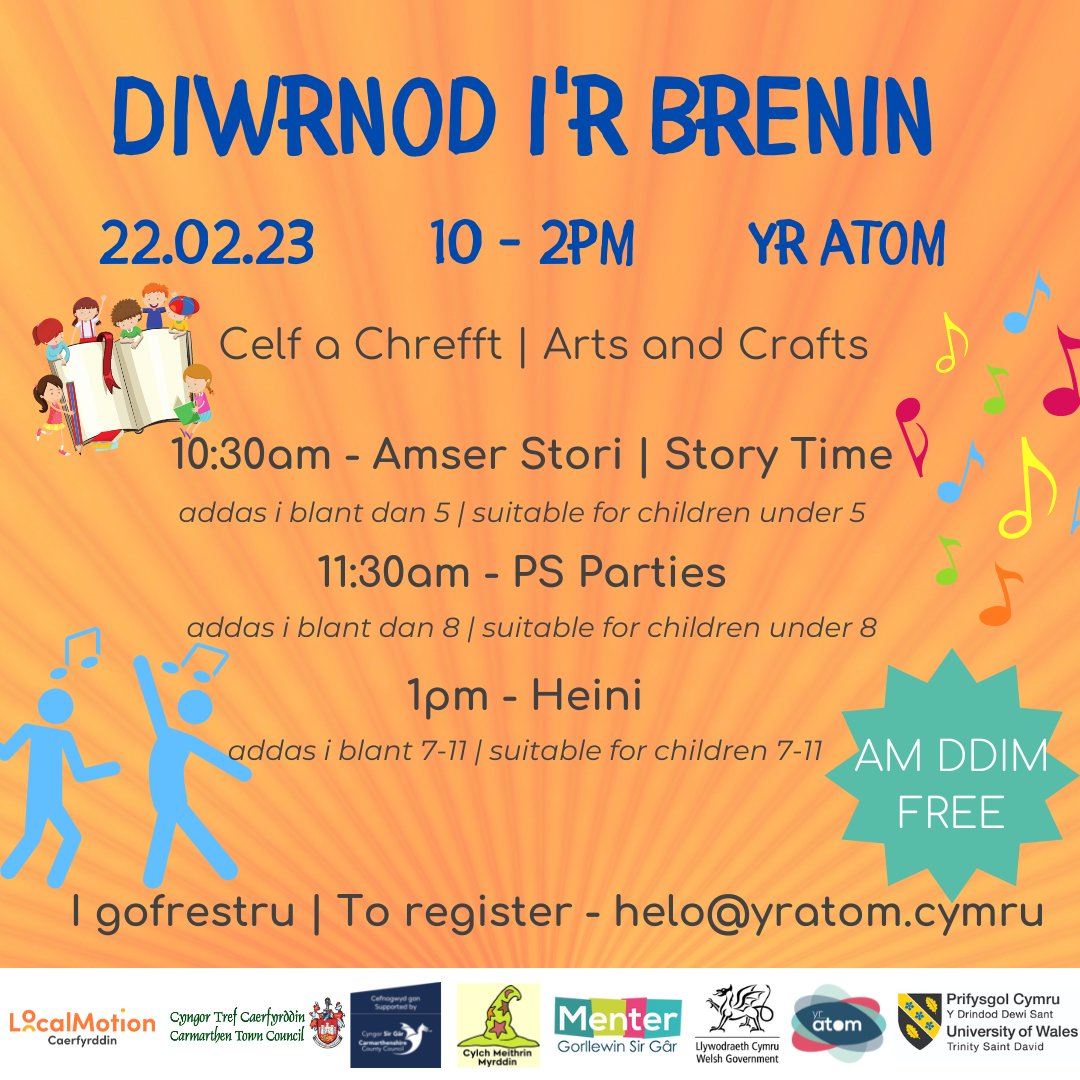 💥 DYDDIAD I'R DYDDIADUR | DATE FOR THE DIARY 💥

⭐️Gweithgareddau Celf a Chrefft
⭐️Cystadlaethau
⭐️Sesiynau arbennig gan Lowri Sion, PS Parties  a Heini 

Cofrestra nawr - helo@yratom.cymru

@MenterGSG <a href="/caffir_atom/">Caffi'r Atom</a> <a href="/yr_egin/">Canolfan S4C Yr Egin</a>