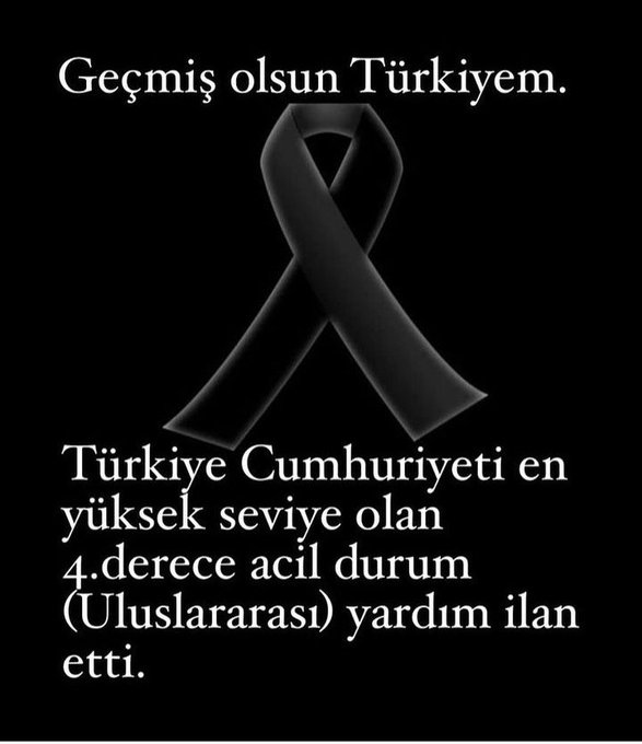 Ülkemizi yasa boğan depremde hayatını kaybeden vatandaşlarımıza Allah'tan rahmet diliyorum Yaralılarımıza da acil şifalar diliyorum Geçmiş olsun Türkiye...🇹🇷🙏 #deprem #GeçmişOlsunTürkiye