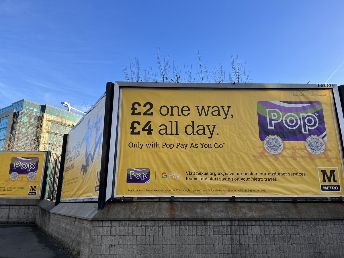 Hugopegcalf's tweet image. Love seeing our Metro campaign creative outside St James’ Park - the designs have sunny vibes 😎 #Funzone #AgencyLife