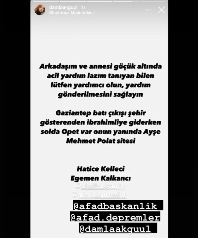 sedabll's tweet photo. @haluklevent @AFADBaskanlik @DepremDairesi iki adrese de henüz yardım gitmemiş. Acil yardım bekliyorlar https://t.co/utmQoLgper