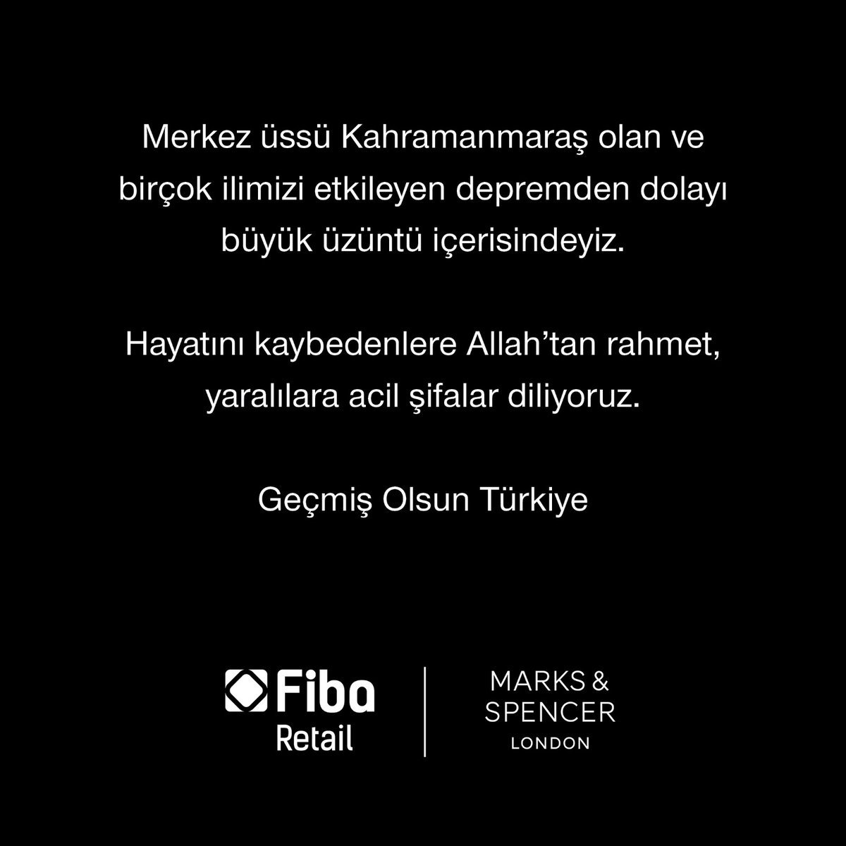 Merkez üssü Kahramanmaraş olan ve birçok ilimizi etkileyen depremden dolayı büyük üzüntü içerisindeyiz. Hayatını kaybedenlere Allah'tan rahmet, yaralılara acil şifalar diliyoruz.
