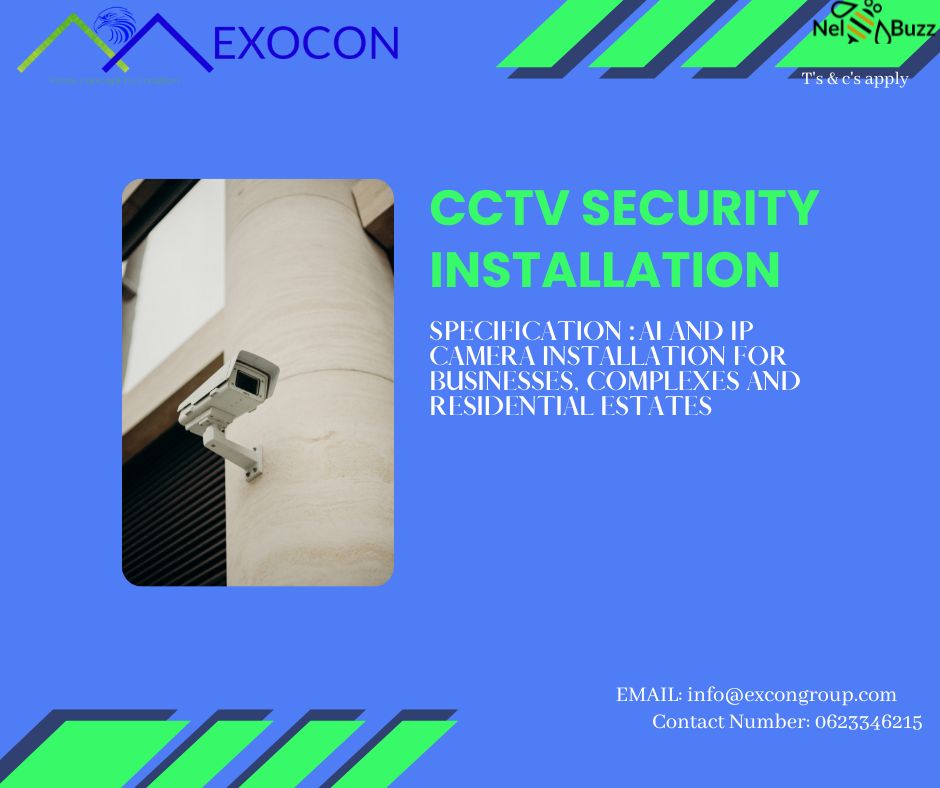 Secure your business, commercial buildings and estates  with a professional CCTV installation.
Call us today for your quote:                            
062 334 6215
info@exocongroup.com