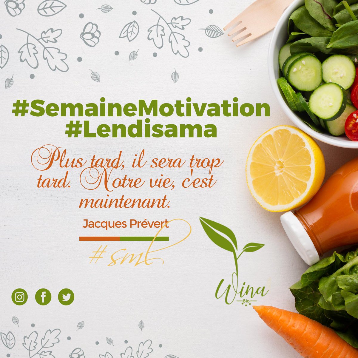 wina_bio's tweet photo. Ne remettez pas à demain ce dont vous êtes capable de faire ou d’accomplir aujourd’hui… 

#SemaineMotivation #Lendisama #SML https://t.co/Sk1sPSqXa2