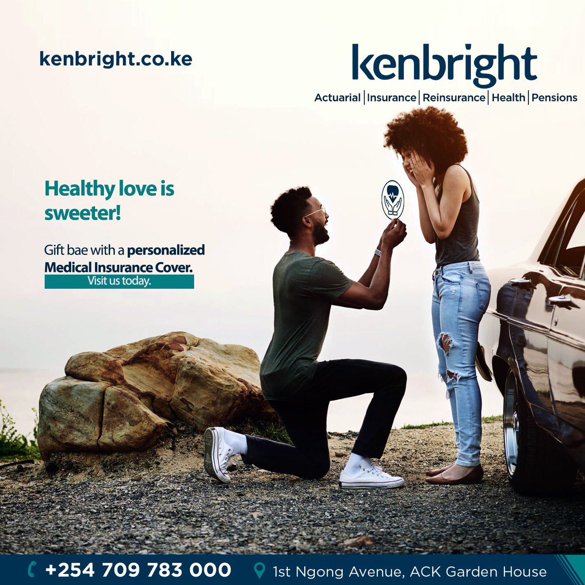 kenbright_ke's tweet photo. Love 💕 is sweet but healthy love is sweeter 💗 

Gift bae this February with a personalized Medical Insurance Cover.

Visit us today: 1st Ngong Avenue, ACK Garden House.

#Kenbright #Insurance #Love #MedicalInsuranceCover #HealthyLove #BBTitians #BBTitans2023 #GRAMMYs #monday https://t.co/yJ9k33YLM4