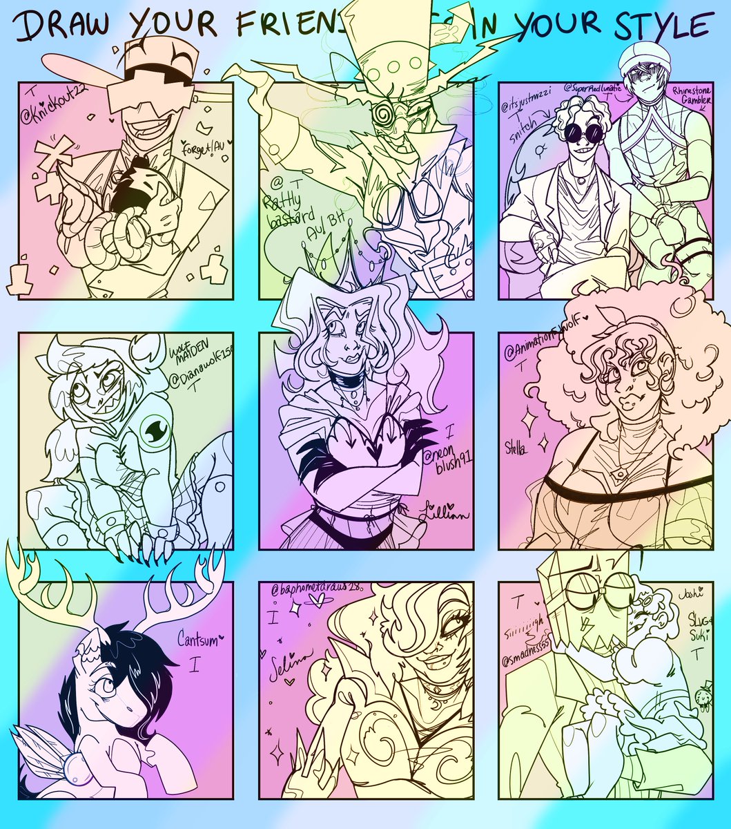 stumbleswag's tweet photo. FINALLY DONE HOLY SHIT. It was a joy working with all of your silly brain children.

As I took requests on multiple platforms, T: twitter, I: Instagram :)

#villainousfanart #heroicau https://t.co/5A8YC1oYBD